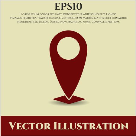 map pointer icon vector symbol flat eps jpg app web