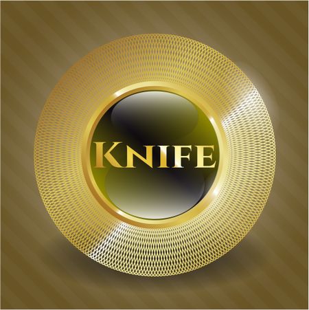 Knife gold badge or emblem