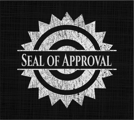 Seal of Approval chalk emblem, retro style, chalk or chalkboard texture
