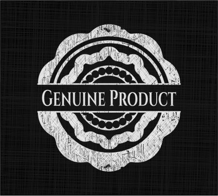 Genuine Product chalk emblem, retro style, chalk or chalkboard texture