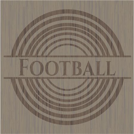 Football retro style wooden emblem