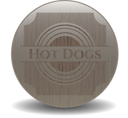Hot Dogs wood emblem. Vintage.