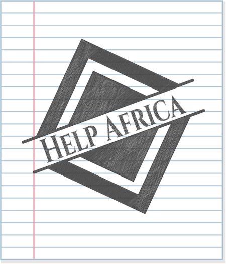 Help Africa emblem draw with pencil effect