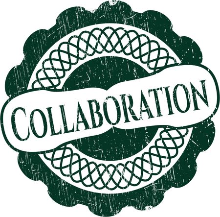 Collaboration grunge style stamp