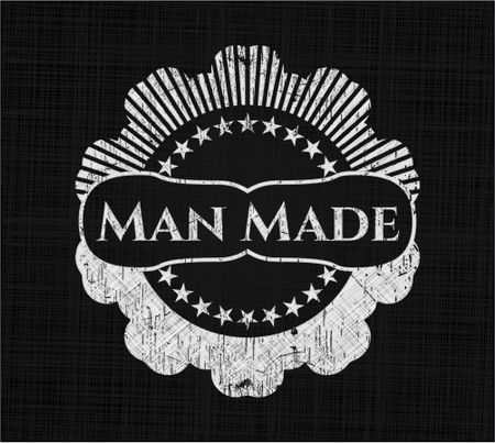 Man Made chalk emblem, retro style, chalk or chalkboard texture