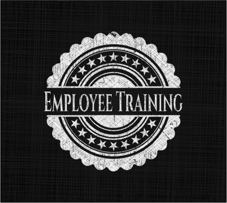 Employee Training chalk emblem, retro style, chalk or chalkboard texture