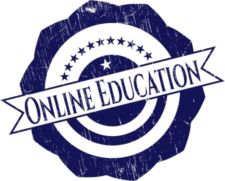 Online Education rubber grunge seal