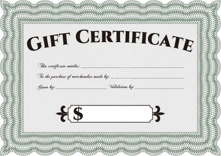 Gift certificate. Detailed. Nice design. Easy to print. 