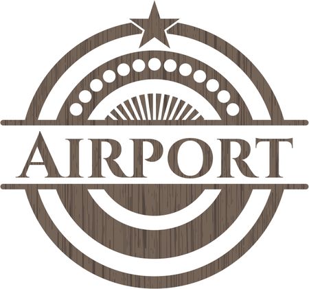 Airport vintage wooden emblem