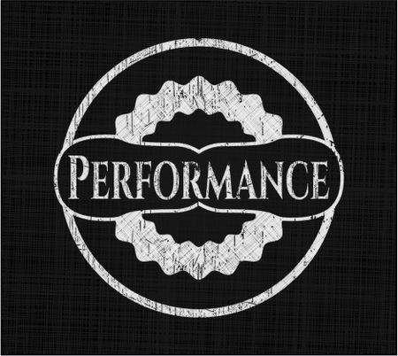 Performance chalk emblem, retro style, chalk or chalkboard texture