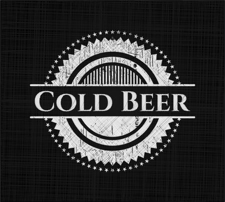 Cold Beer chalk emblem, retro style, chalk or chalkboard texture
