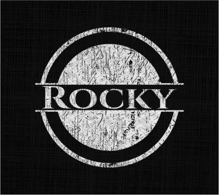 Rocky chalk emblem, retro style, chalk or chalkboard texture