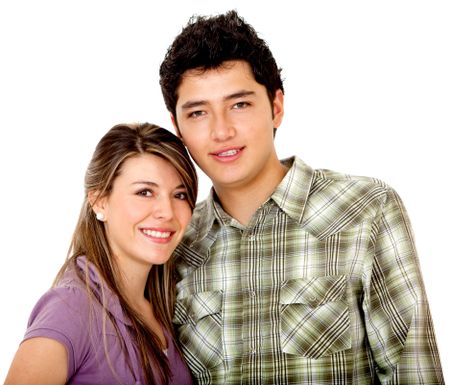 beautiful-happy-couple-friends-together-isolated-41742421 Beautiful happy couple of friends together isolated on white