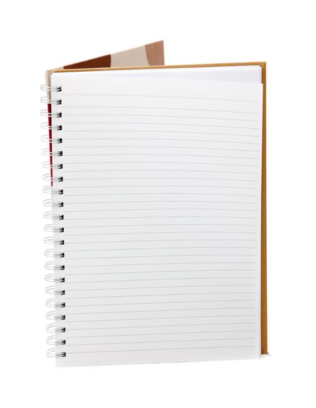Ruled notebook isolated over a white background