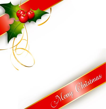 Merry Christmas card isolated over a white background