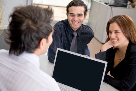 Group of business people in a meeting at the office