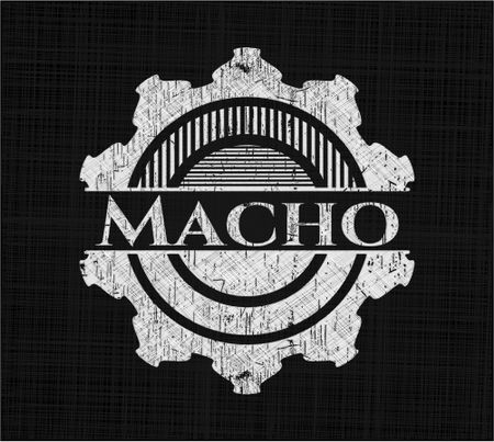 Macho chalkboard emblem on black board