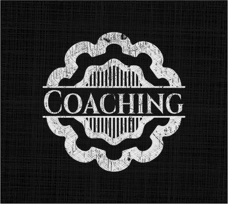 Coaching chalkboard emblem on black board