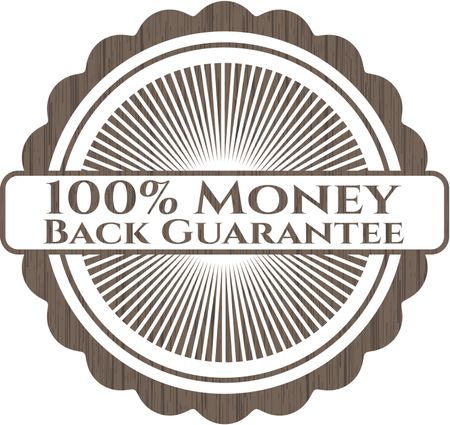 100% Money Back Guarantee wooden signboards