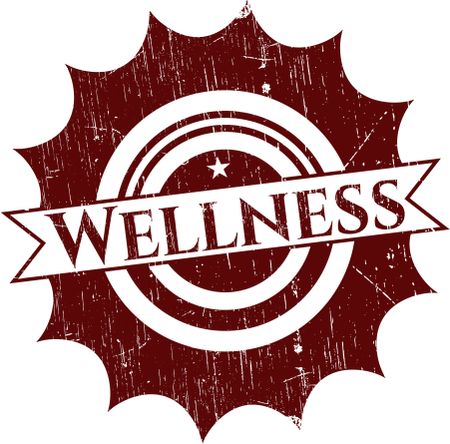 Wellness rubber stamp with grunge texture
