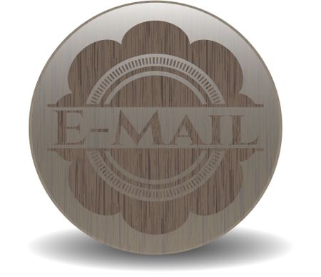 Email wooden emblem. Retro