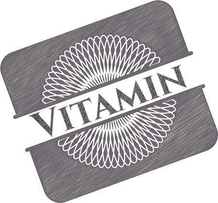 Vitamin emblem draw with pencil effect