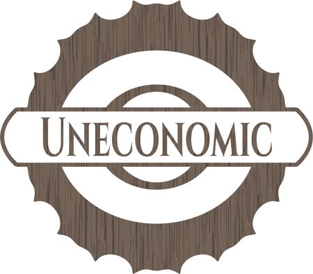 Uneconomic retro style wooden emblem