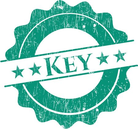 Key with rubber seal texture