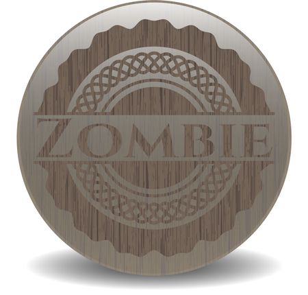 Zombie wooden emblem. Vintage.