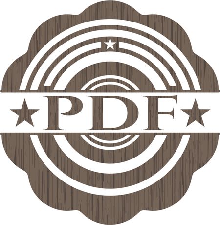 PDF wooden emblem. Vintage.