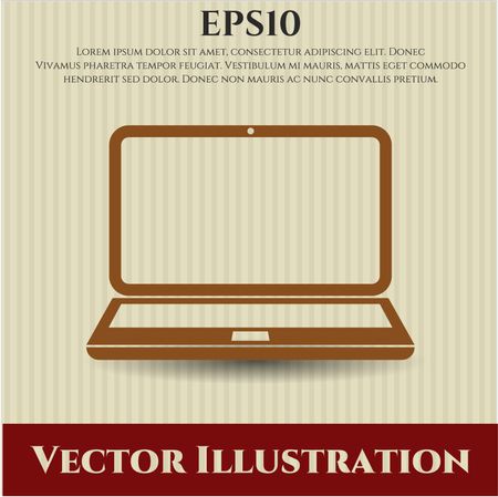 laptop icon vector symbol flat eps jpg app web concept website