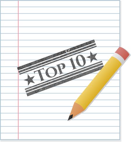 Top 10 emblem with pencil effect