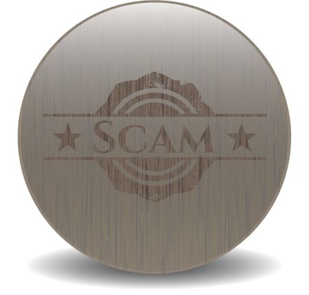 Scam retro wooden emblem