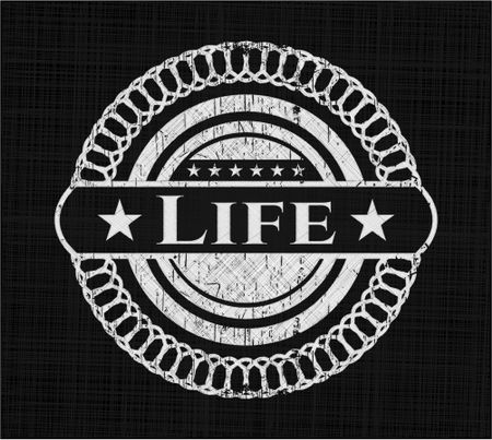 Life chalkboard emblem written on a blackboard