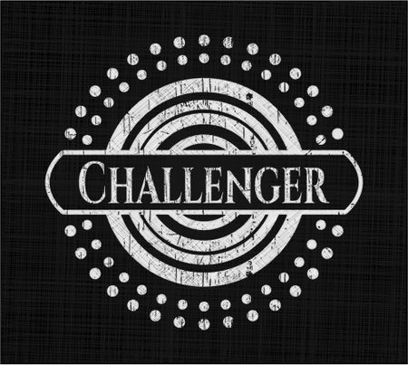 Challenger on chalkboard