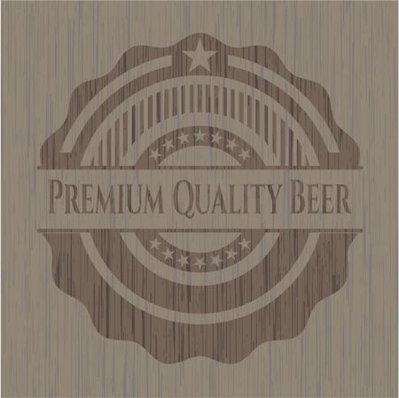 Premium Quality Beer wooden emblem. Vintage.