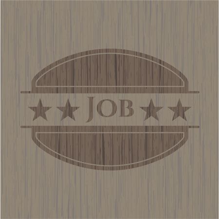 Job retro wooden emblem