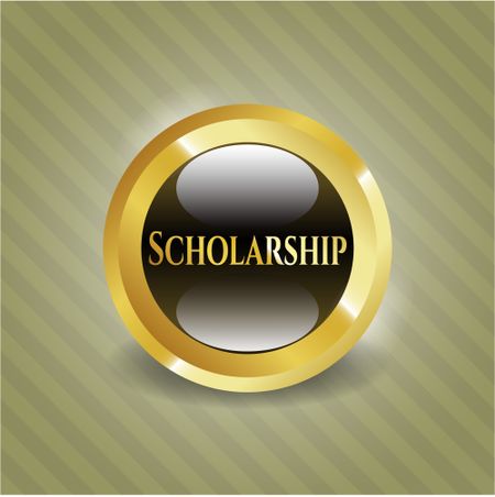 Scholarship golden emblem or badge