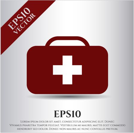 medical briefcase icon vector symbol flat eps jpg app