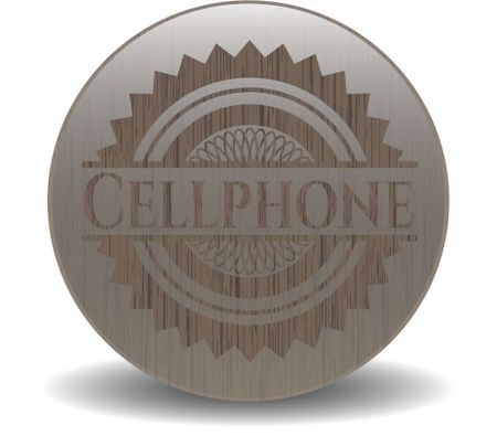 Cellphone retro style wood emblem