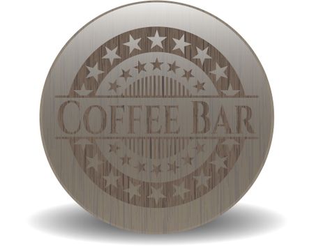 Coffee Bar wooden emblem. Vintage.