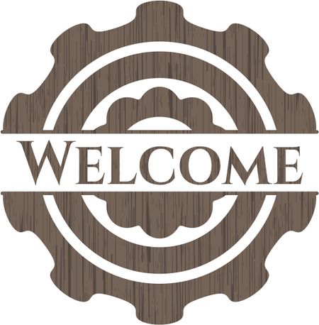 Welcome vintage wooden emblem