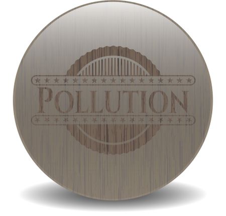 Pollution wood emblem. Retro