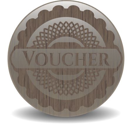 Voucher retro style wooden emblem