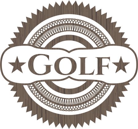 Golf retro style wooden emblem