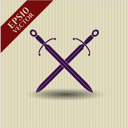 crossed swords icon vector symbol flat eps jpg app