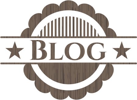 Blog retro style wooden emblem