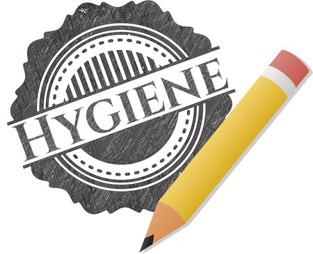Hygiene emblem with pencil effect