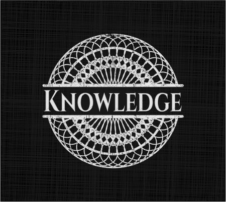 Knowledge written with chalkboard texture
