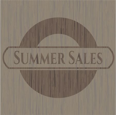 Summer Sales vintage wooden emblem